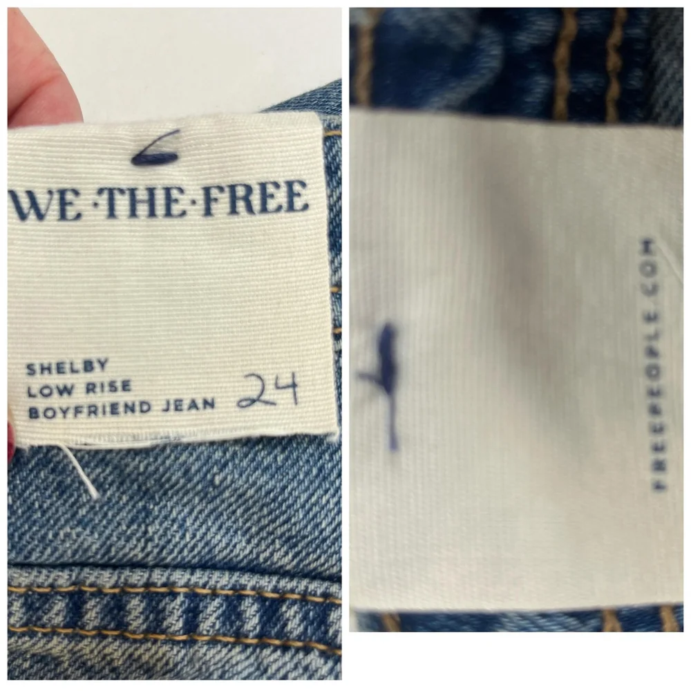 Free People‎ We The Free Shelby Boyfriend Jeans Womens 24 Low Rise Button Fly